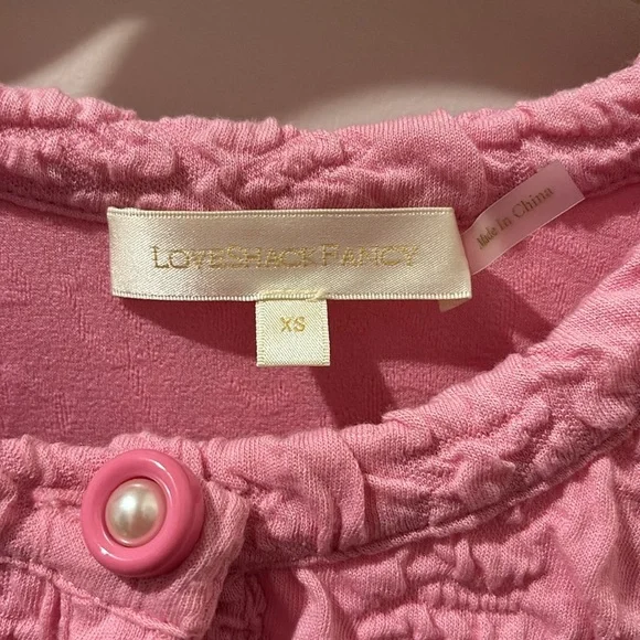 LOVE SHACK FANCY Senina crop cardigan in pink - Picture 4 of 5